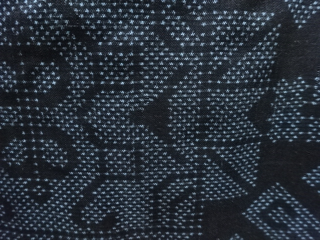 JAPANESE KIMONO / ANTIQUE KIMONO / SILK / DORO OSHIMA TSUMUGI (5 maruki) / WOVEN GEOMETRIC